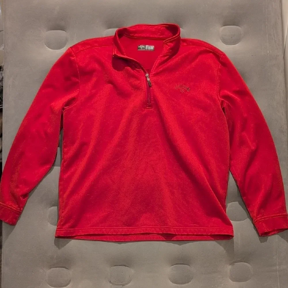 Callaway Vibrant Red Quarter-Zip Sweatshirt XL